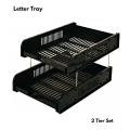 2 Layer Plastic Desk Organizer File Tray / Letter Tray / Document Tray For Office. 