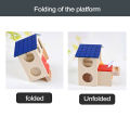 Cute 2 Layers Wooden Hamster Sleeping Grinding Pet House with Feeding Trough. 
