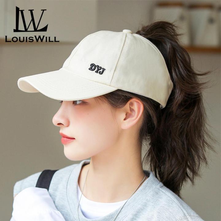 LouisWill Women Baseball Cap Empty Top Large Brim Visor Cap Women High Ponytail Baseball Cap Empty Top Sunscreen Cap  Outdoor Urban Sports Sun Protection Hat  Hip Hop Hats