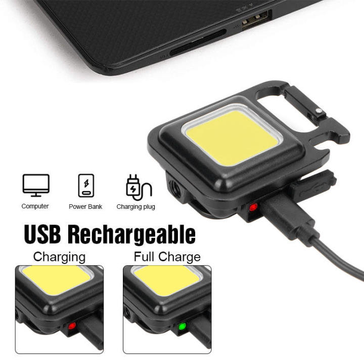 Usb Rechargeable Mini Led Light COB Small Flashlight, Keychain Work Light, USB Rechargeable, Mini LED ...