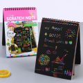 Magic Drawing Book Scratch Art Toy – DIY Black Cardboard Notes for Kids, Doodle Painting Pad (Large: 14x20cm, Small: 10x14cm). 