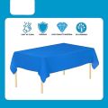 Blue Plastic Waterproof Table Cover- Tablecloth for Rectangle Table 54" x 72" Disposable Table Cover for Bridal Shower Wedding Birthday Party Decorations. 