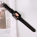 For OPPO Watch 41mm Plain Weave Leather Watch Band. 