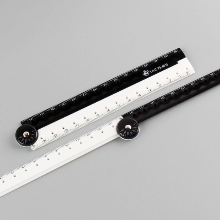 Simple Black And White Folding Ruler Plastic Drawing Straight Ruler ...