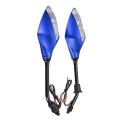 Motorcycle Bike Mirror Indicator Light Led Rearview Turn Signal (Blue). 