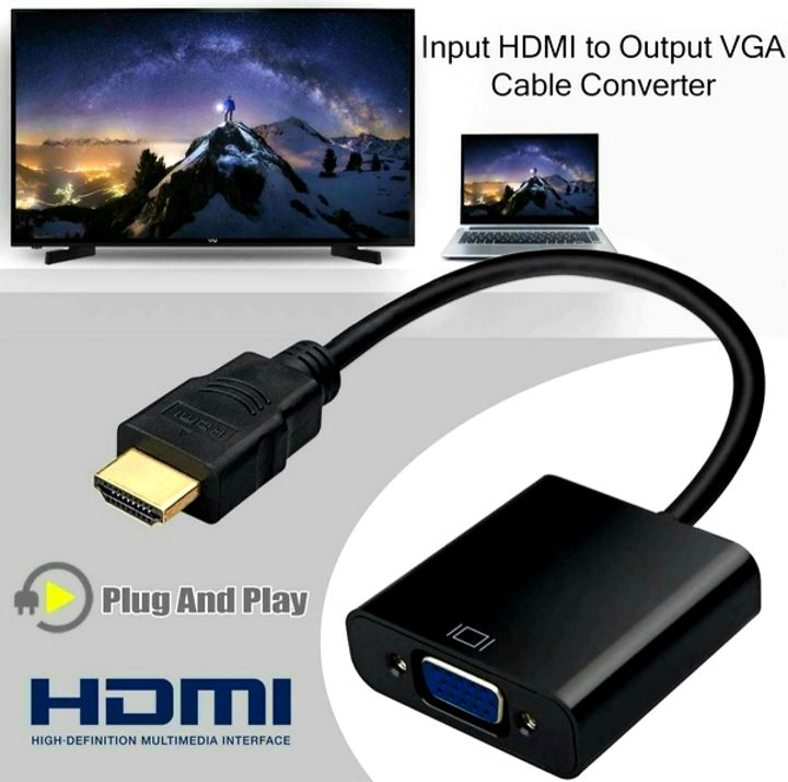 HDMI to VGA Converter Cable Adapter - Ultra HD 1080p Video Resolution HDMI to VGA Converter For PS4 PlayStation Gaming PC Xbox 360 Laptop LED TV Projector Desktop PC