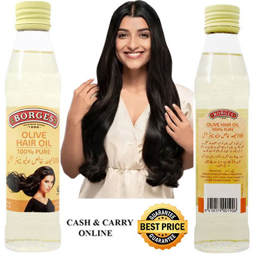 Borges Olive Hair Oil 100% Pure 250 ml, Olive Oil for Hair Borges, Best for Hair Use, Hair Olive Oil, Borges Hair Oil