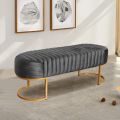 3 Seater Luxury sofa sitting Stool With Metal Stand- 3 seater Pouf Stool-Luxury Ottoman Stool. 