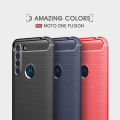 For Motorola Moto One Fusion Carbon Fiber TPU Shockproof Armor Protective Case Cover. 