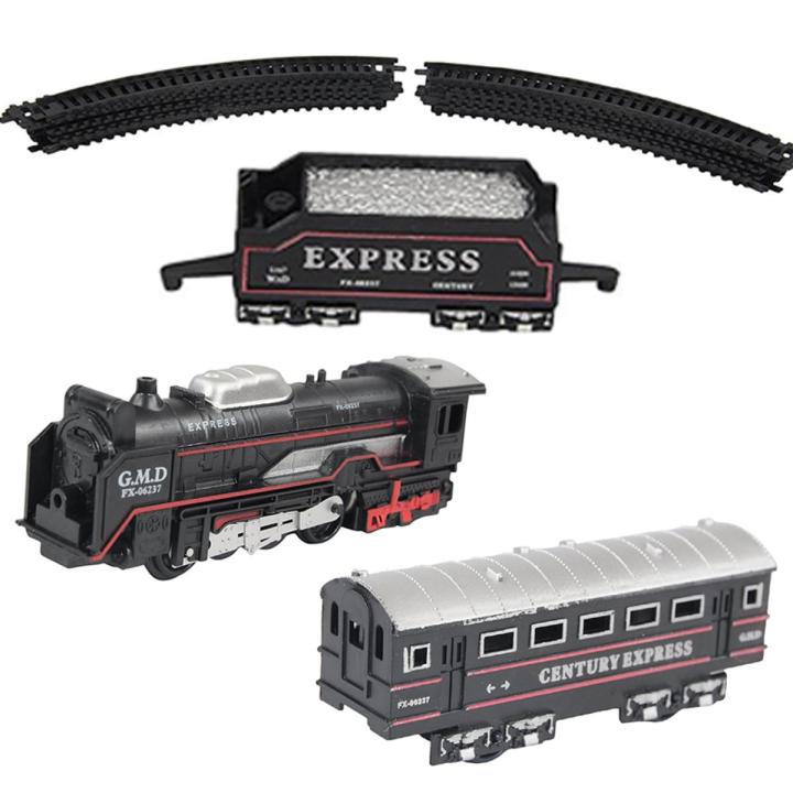 Black Electric Train Toy with Tracks – Headlight, Engine Sound, and ...