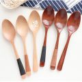 Mixing Stirring Elegant Dinnerware Wooden Tableware Soup Spoons Kitchen Utensil Cutlery Scoop. 