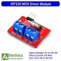 IRF520 MOSFET Driver Module 5-24v 5A Motor Speed Controller For Arduino DIY Projects by Electrica. 
