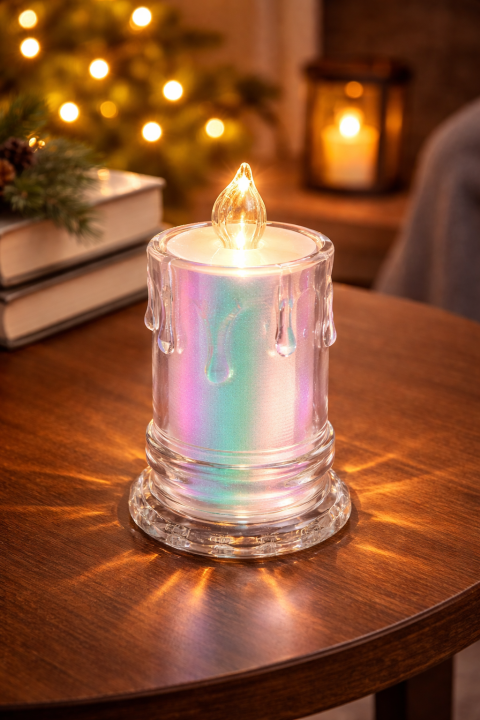 LED Flameless Candle Light – Decorative Night Lamp with Glass Holder ...