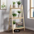 Wooden Plant Stand 2 ,3 Tier Foldable Flower Pot Display Shelf Rack Solid Wood Floor Two-layer Storage Balcony Folding Flower Stand. 