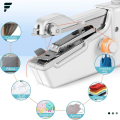 Mini Portable Handy Sewing Machine - Handheld Electric Stitch Household Tool for Kids Clothing, Fabric, Home & Travel Use | White Color - Battery-Powered (4 AA Batteries Not Included) - Adult Easy Hand Sewing Needlework Fabrics & Clothes - Handy Stapler. 