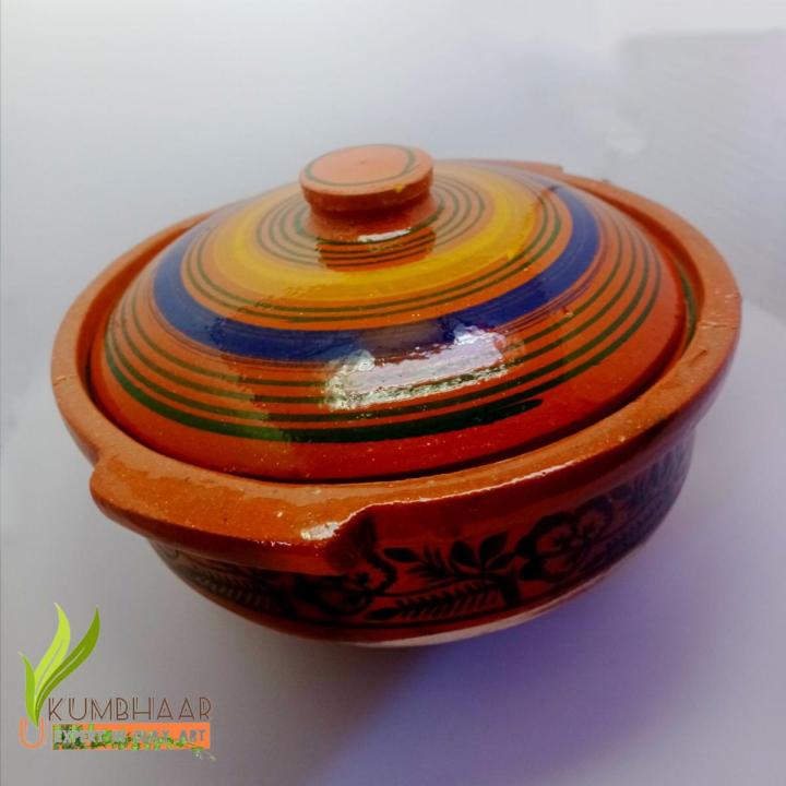 clay karahi large beautiful design healthy cooking
