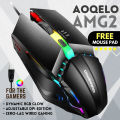 RGB Optical Gaming Mouse with FREE Mouse Pad | Wired USB Computer Mouse for PC & Laptop | 7 Color Breathing LED Lights | High Speed Scrolling Mouse for Minecraft & Office Work | Ergonomic Design - One Click-Pick. 