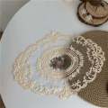 Retro Lace Placemats French Crochet Doilies Handmade Embroidered Table Mats. 