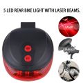 5 LED Laser Cycling Bike Light Rear Lamp Waterproof Laser Tail Warns Flashing--Red Cross lines. 