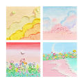 Memo Note Wide Application Bright-colored Clear Pattern Memo Notepad. 