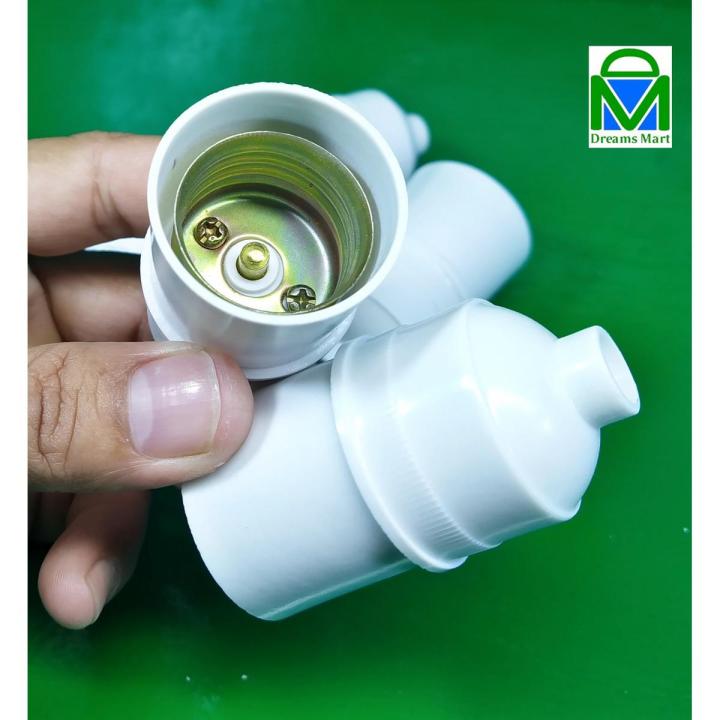 DreamsMart Pack of 2pcs HQ Screw E27 Holder for AC DC Light Bulbs Lamp Socket Adapter Energy Saver LED Light Holder