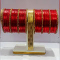 Fancy Antique Metal Bangle In Red And Single Line Diamond Bangle 24 Pieces For Girls With Extra Shinning All Sizes available ( Do, Sawa and Dhai ). 
