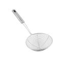 Stainless Steel Deep Fry Strainer/Oil Strainer for Kitchen Puri Wire Skimer with Spiral Mesh, Professional Long Handle Kitchen Frying Cooking Steaming Colander Spoon for Spaetzle/Pasta/Chips. 