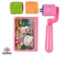 Cute Cartoons Handle Wheel Roller Stamp with Ink pad Diary DIY Stamp Stationery Set Kids Student Prize Promotional Gift School For Boys And Girls - 3101. 