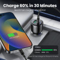 UGREEN 63W Car Charger PD QC 3.0 PPS 45W USB Type C Fast Charging for iPhone 16 15 Samsung S25 S24 Xiaomi Mobile Phone Charger. 