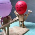 Balloon Bamboo Man Battle Wooden Fencing Boom of Balloons Game, Punching (100Pcs Balloons). 