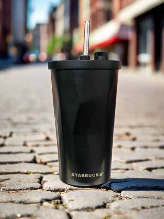Starbucks Tumbler With Straw and Lid, Stainless steel Mug black color, Coffee Tumbler