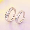 ​​​​​​​​​​​​​​couple silver ring plated platinum pair of men and women fashion opening wedding ring -Adjustable. 