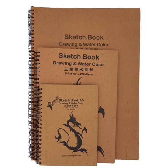 Spiral Artists Hard Binding Sketch Book with 250g Paper, Perfect for Acrylic and Watercolor Painting, Featuring 18 Sheets of Textured Paper - Acid-Free Paper - Clear Grains - Suitable for All Media (Watercolors, Pastels)