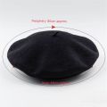 Women Girls Winter Warm Faux Wool Beret French Artist Beanie Hat Cap Red Black Purple Pink Orange Kawaii Flat Top Caps Warmers. 