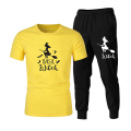 Basic printed trousers shirt set for men. 