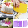 3Pcs Cake Scraper Edge Decorating Cooking Cutters Set Comb & Icing Smoother Baking Spatulas for Bread Dough Fondant Tool. 