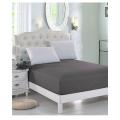 Bed Sheet - Polyester Mix - Queen Size -140 -150x200cm - Dark Grey. 