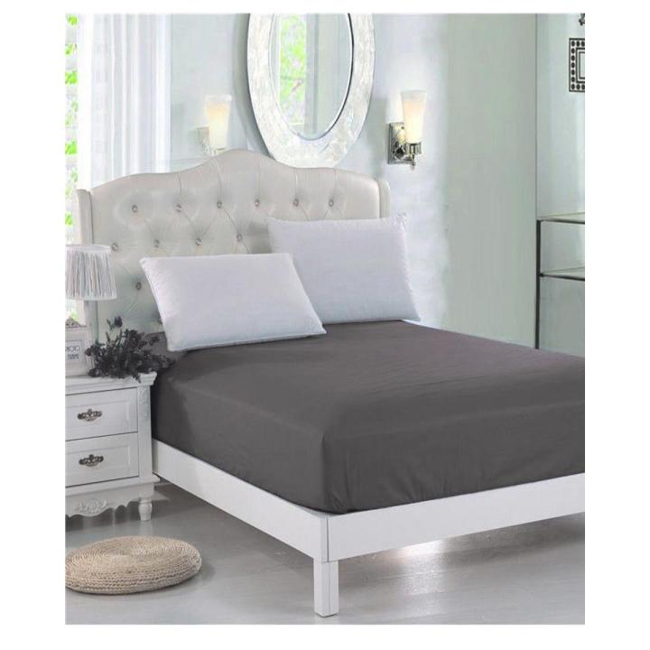 Bed Sheet - Polyester Mix - Queen Size -140 -150x200cm - Dark Grey