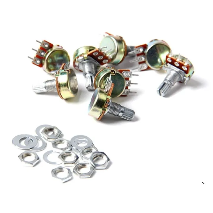 B10K 10K Ohm Rotary Potentiometer Switch – Single Linear Taper 3-Pin ...