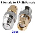 JXRF Connector 2pcs RF coaxial coax adapter F Type Female Jack to SMA Male Plug Straight F connector to SMA Connector. 