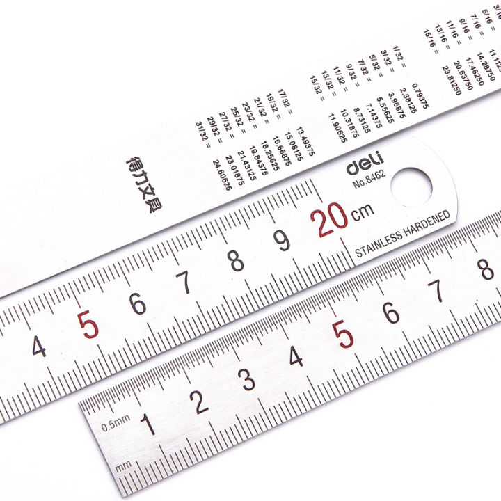 Office%20Supplies%20Deli%208462%20Steel%20Ruler%2020cm%20Ruler%2020cm%20Steel%20Ruler%20Student%20Stainless%20Steel%20Scale%20-%20Image%204