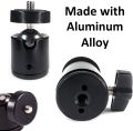 360 Mini Ball Head Metal Mount Adjustable for Tripod Monopod Stand Black. 