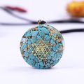 Orgonite Energy Crystal Pendant Sacred Sri Yantra Orgonite Chakra Necklace Handcraft Pendant Wealth Brings Good Luck. 