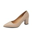 Korean Simple Heel Pointed Large Wedding Casual Non-slip Fashion Formal Women's Shoes Comfortable Thick High Heels. 