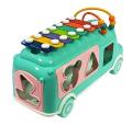 Music Bus Toys Instrument Knocking Piano Xylophone Lovely Beads Blocks Sorting Shape Sorter Learning Educational Baby Toys for Kids. 