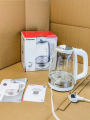 Ocarina 1.7L Glass Electric Kettle with LED Light – 2200W Rapid Boiling, Auto Shut-Off, Boil-Dry Protection, Perfect Pour Spout, Water Gauge, and Cord Storage. 
