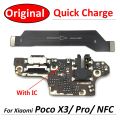 Original USB Board Charger Charging Dock Port Connector Flex Cable For Xiaomi POCO X3 NFC Pro Mainboard Main Board Flex. 