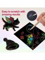 Scratch Art Rainbow Mini Notes With Wooden Stylus - Color Scratch Art Mini Notes, Party Favors, Stocking Stuffers, Arts And Crafts For Kids. 