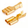10/20/50/100 Pieces 6.3mm Male and Female Spade Terminal Connectors Gold Brass Car Speaker Wire Connector For Car/Boat Speaker/Battery. 