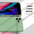 Hontinga for OPPO A96 4G Back Cover Simple Candy Color Square Edge Liquid Silicone Phone Case. 